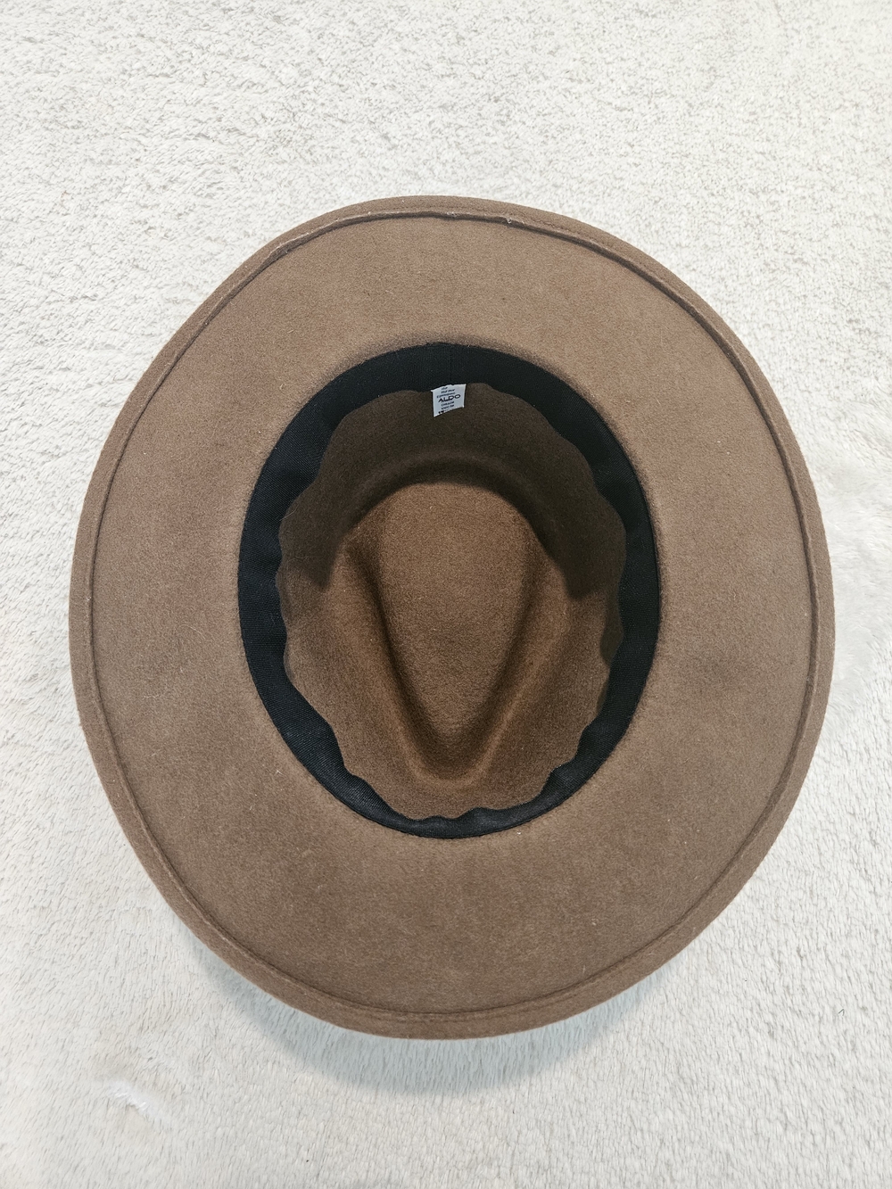 ALDO Brown Felt Fedora Hat with Gold Chain Size S/M Bohemian Feminine - Picture 3 of 8